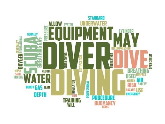 Scuba Diving Typography Sticker