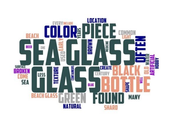 Sea Glass Typography Sticker: A Hand-Drawn Word Cloud for Meaningful, Multisurface Creativity