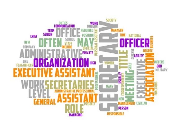 Secretary Typography Background: A Hand-Drawn Word Cloud with Purpose