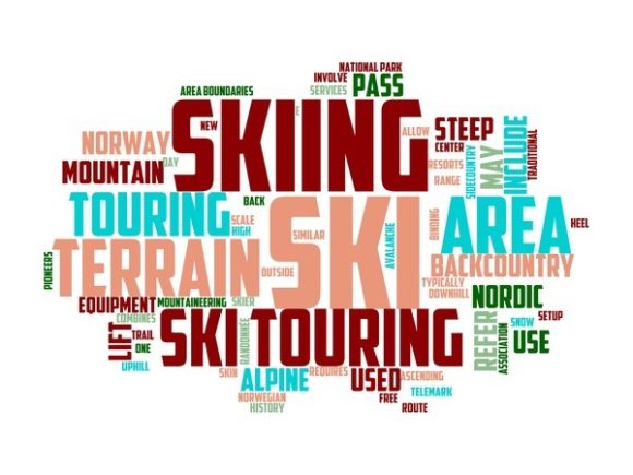 Ski Touring Typography Banner